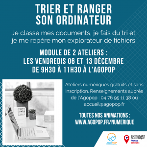 Atelier Numérique : Ranger, trier et sauvegarder son ordinateur @ Agopop, Maison des habitants