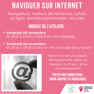 Atelier Numérique : Naviguer sur Internet @ Lans en Vercors, salle de la nature