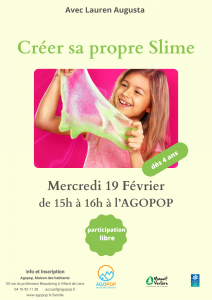 Bouge en Famille : création de sa propre slime @ Agopop, Maison des habitants